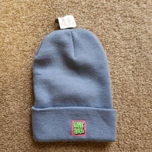 Empyre Blue Kids Beanie with Pink Logo